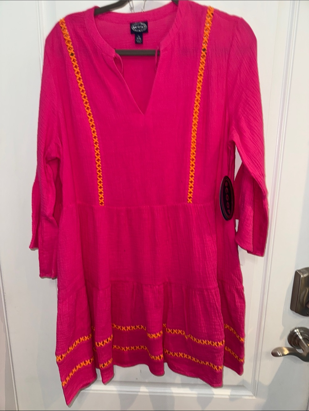 Scoop 3/4 sleeve mini dress
